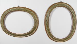 Paar marmorierte ovale Rahmen, Venetien, Ludwig XIV.